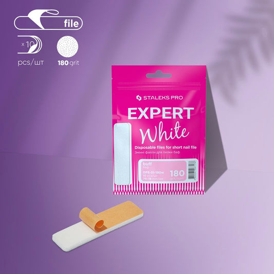 Jednorázové bílé pilníky na krátké nehty (brusný pilník) EXPERT 51 zrnitost 180 (10 ks) - STALEKS