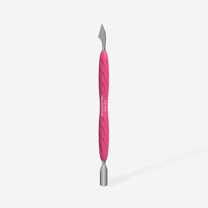 Manicure pusher Gummy with silicone handle UNIQ 10 TYPE 3 (rounded narrow pusher and cleaner) - STALEKS