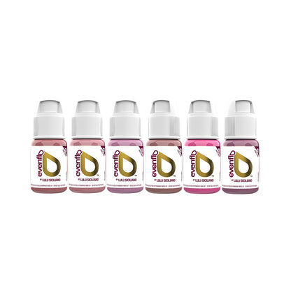 Perma Blend Luxe Evenflo PMU Tinte - True Lips Set - Komplettes Set mit 6 x 15ml