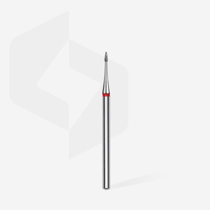 Diamond nail drill bit flame mini red EXPERT head diameter 1 mm / working part 3 mm - STALEKS