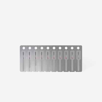 Diamond nail drill bit rounded cylinder red EXPERT head diameter 2,3 mm / working part 6,5 mm - STALEKS