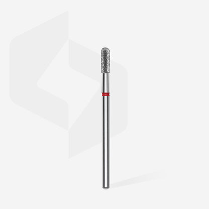 Diamond nail drill bit rounded cylinder red EXPERT head diameter 2,3 mm / working part 6,5 mm - STALEKS