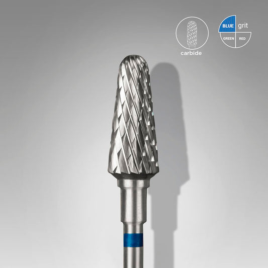Tvrdokovový vrták na nehty frustum blue EXPERT průměr hlavy 6 mm / pracovní část 14 mm - STALEKS