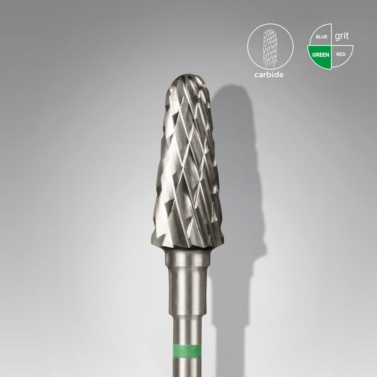 Tvrdokovový vrták na nehty, "frustum", zelený, průměr hlavy 6 mm/ pracovní část 14 mm