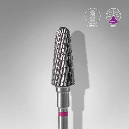 Tvrdokovový vrták na nehty frustum fialový EXPERT průměr hlavy 6 mm / pracovní část 14 mm - STALEKS