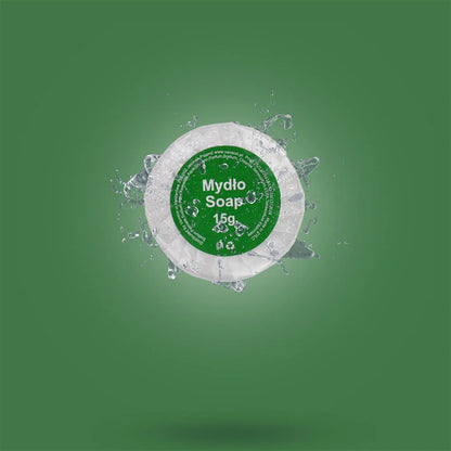 Green round hotel soap 15g 1 pc
