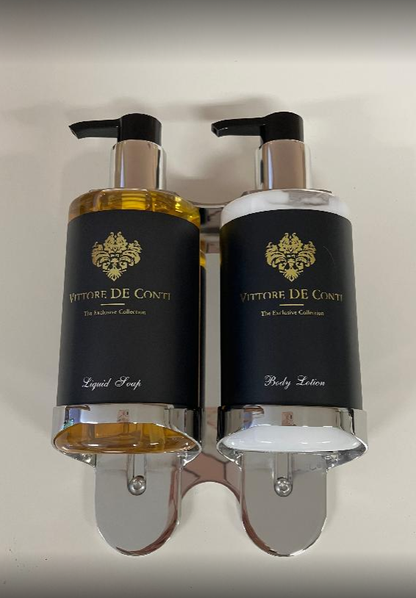 Držák pro dávkovač s pumpičkou 310 ml, DUO, stříbrný