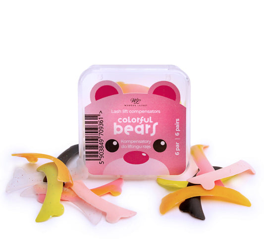 Colorful templates of 6 pairs of teddy bears