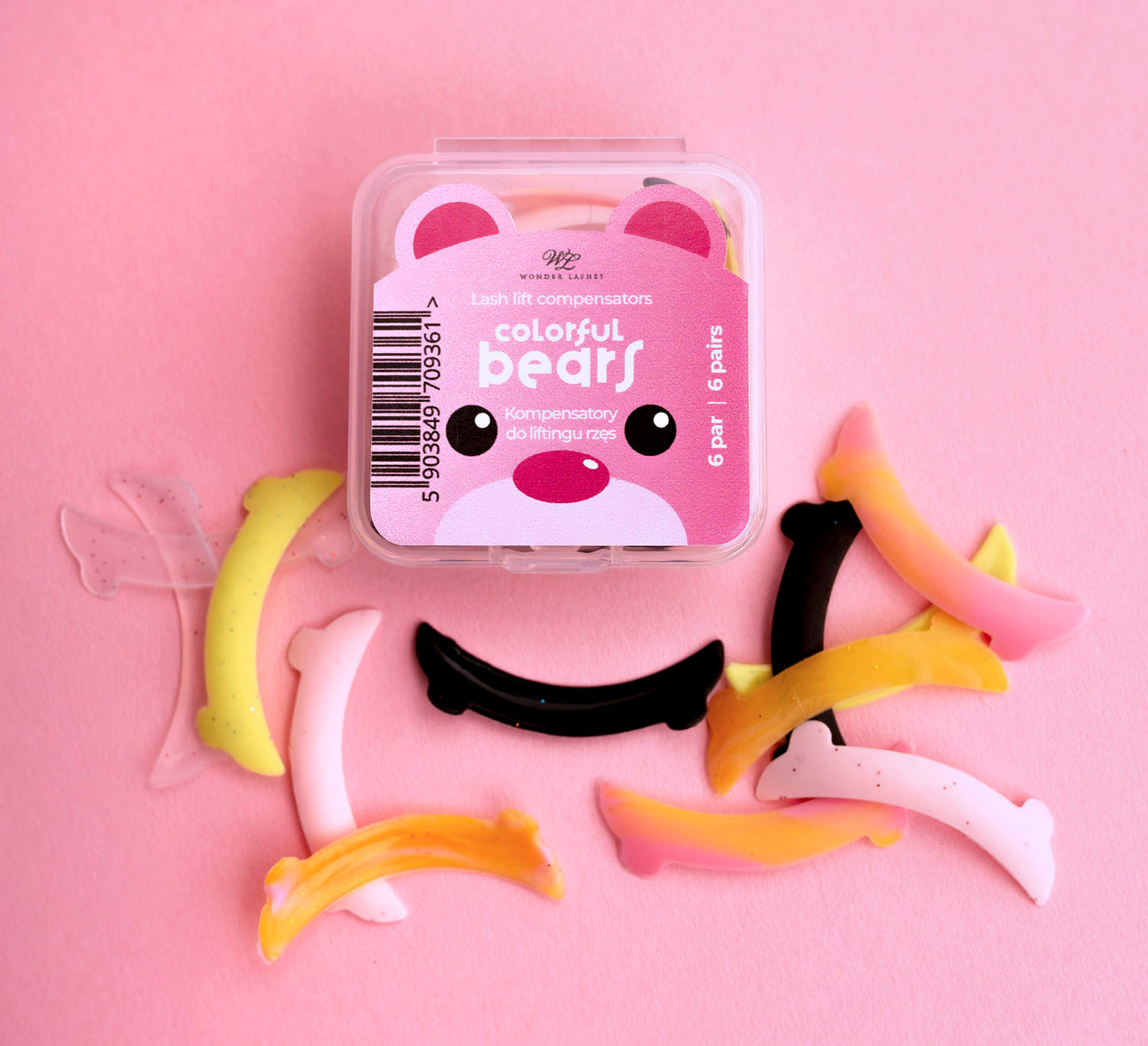 Colorful templates of 6 pairs of teddy bears