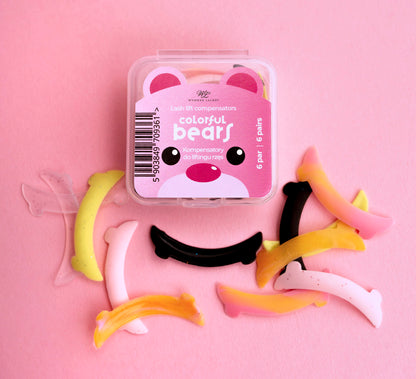 Colorful templates of 6 pairs of teddy bears