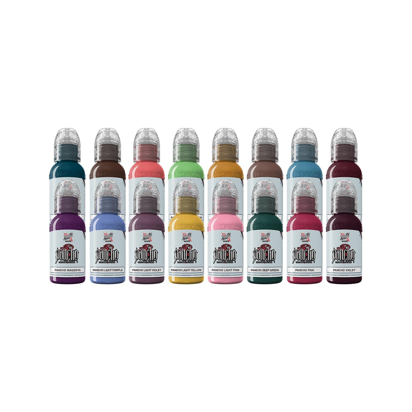 World Famous Limitless Tattoo Ink - AD Pancho Pro Color Set - 16x 30 ml