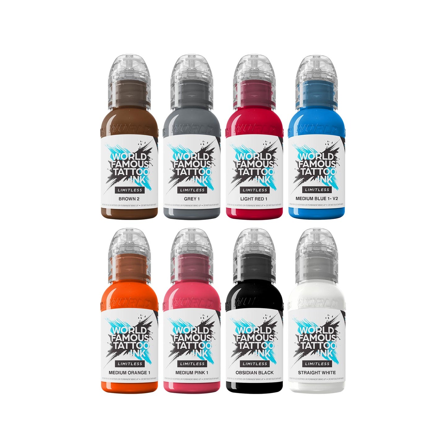 Weltbekannte Limitless Tattoo-Tinte - Primärfarben Set 2 - 8x 30 ml