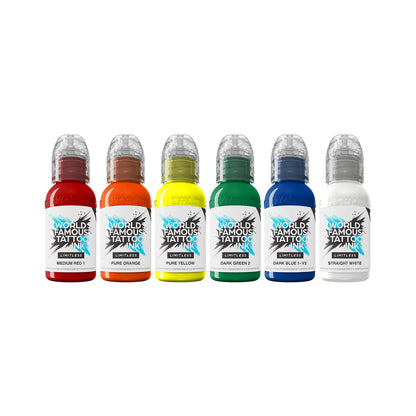 Světoznámý tetovací inkoust Limitless - jednoduchá sada - 6x 30 ml