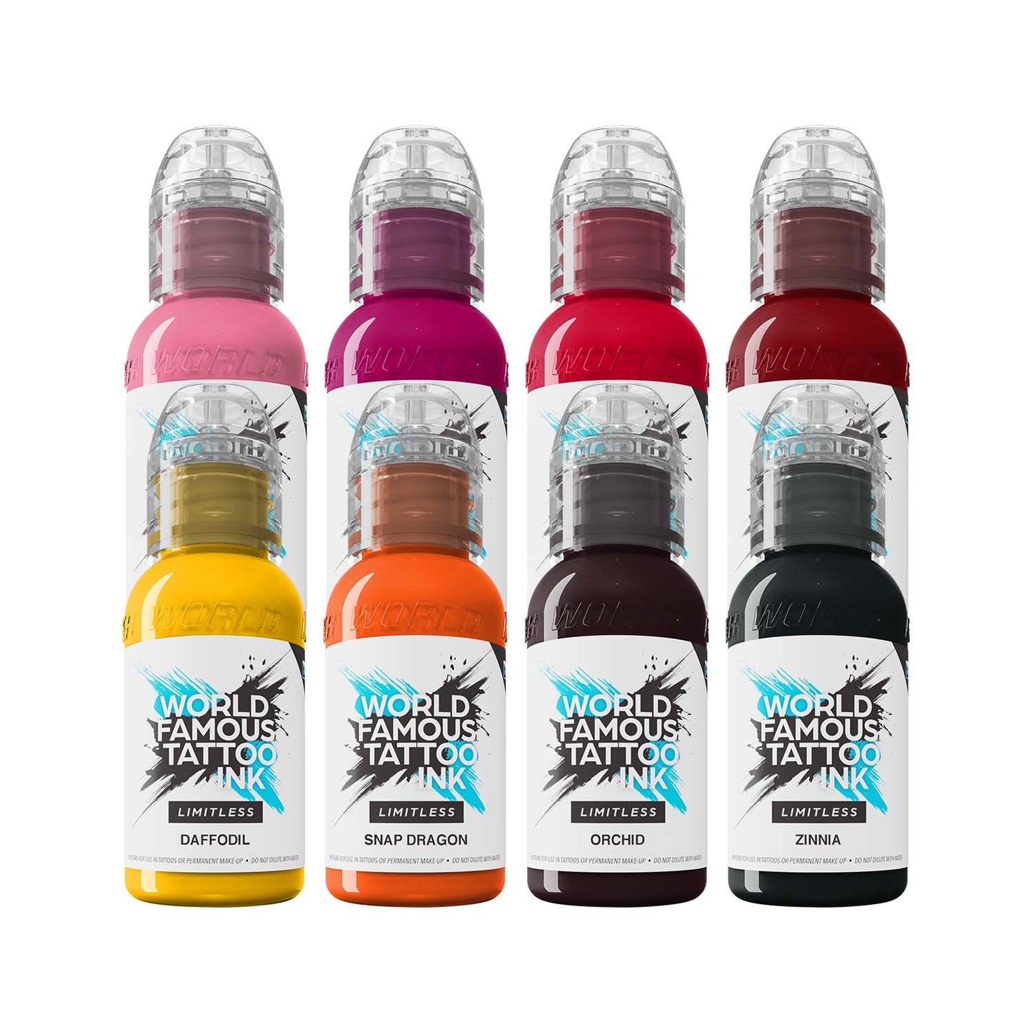 Weltberühmte Limitless Tattoo Tinte - Ryan Smith Flower Set - 8x 30 ml