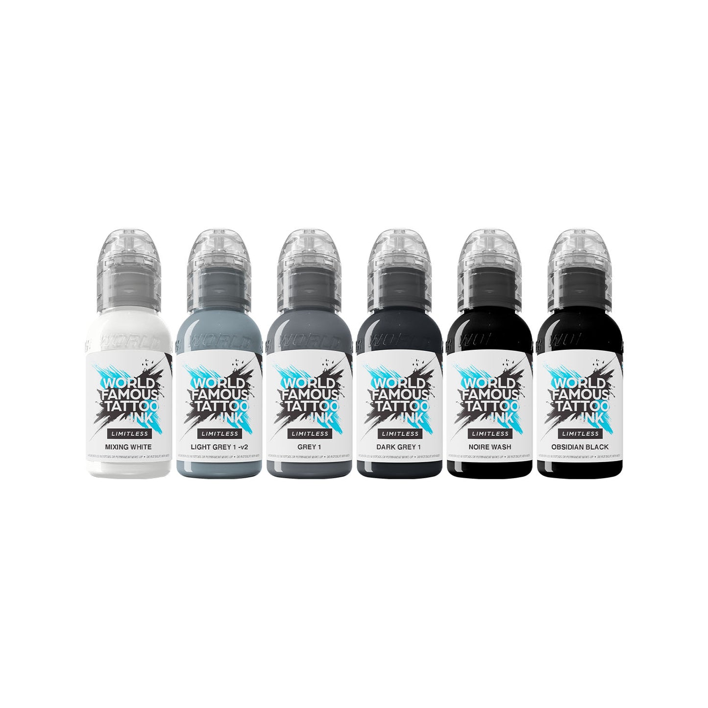 Weltberühmte Limitless Tattoo Ink - Thomas Carli Jarlier Noire Ink Set v2 - 6x 30 ml