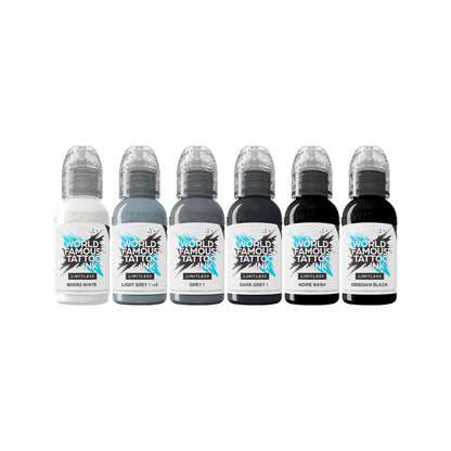 Weltberühmte Limitless Tattoo Ink - Thomas Carli Jarlier Noire Ink Set v2 - 6x 30 ml