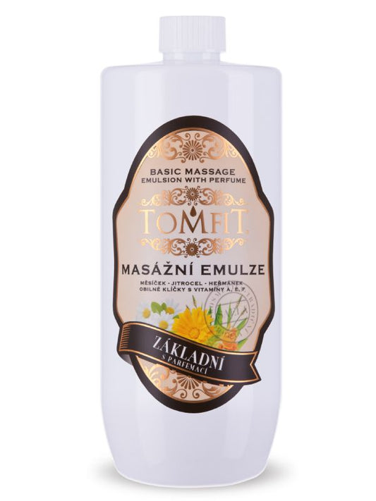 TOMFIT masážní emulze - základní s parfémem 1l