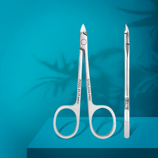 Podology scissors style nippers for cuticle and callus PODO 21 7 mm - STALEKS