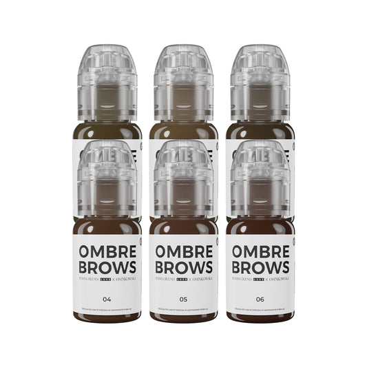Inkoust Perma Blend Luxe PMU - sada na ombré obočí Paulina Osinkowska - 6x 15 ml