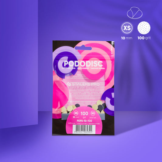 Disposable files on a soft foam layer for pedicure disc PODODISC XS EXPERT 100 grit (50 pcs) - STALEKS