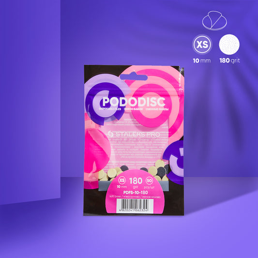 Disposable files on a soft foam layer for pedicure disc PODODISC XS EXPERT 180 grit (50 pcs) - STALEKS