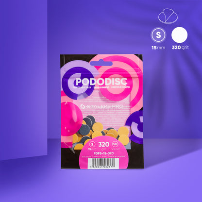 Disposable files on a soft foam layer for pedicure disc PODODISC S EXPERT 320 grit (50 pcs) - STALEKS