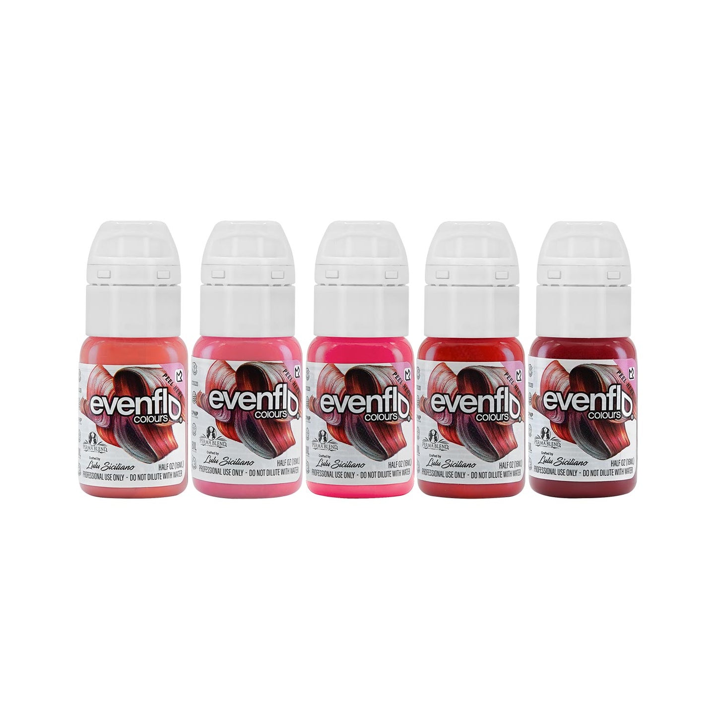 Perma Blend - Evenflo Lippenfarben-Set - Komplettes Set aus 5 x (15ml)