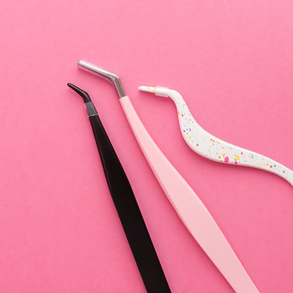 Tweezers for tufts/bonding eyelashes, black