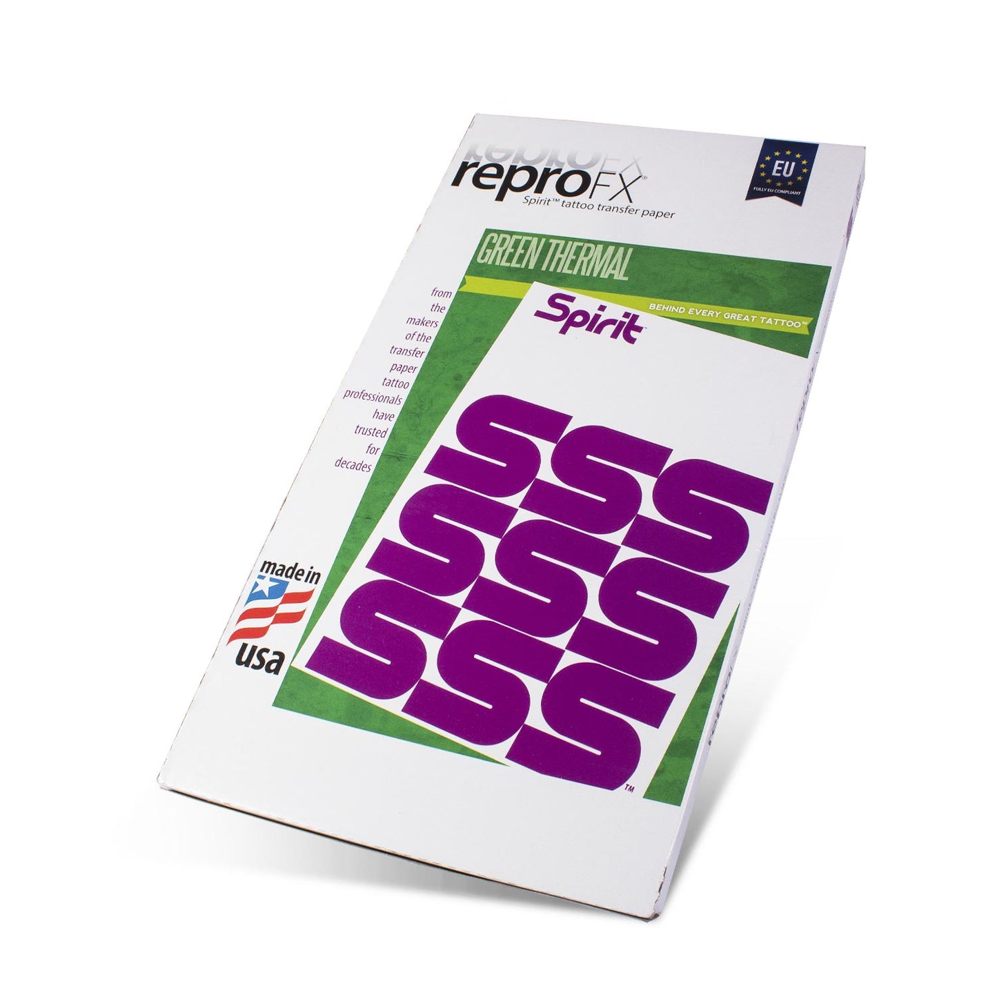 ReproFX Spirit Green - Karton mit 100 Thermokopier-Hektographiepapiere (210mm x 350mm)