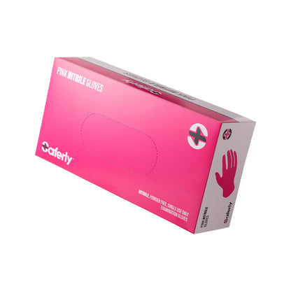 Schachtel mit 100 Saferly Pink Nitrilhandschuhen – Karton mit 10 Schachteln