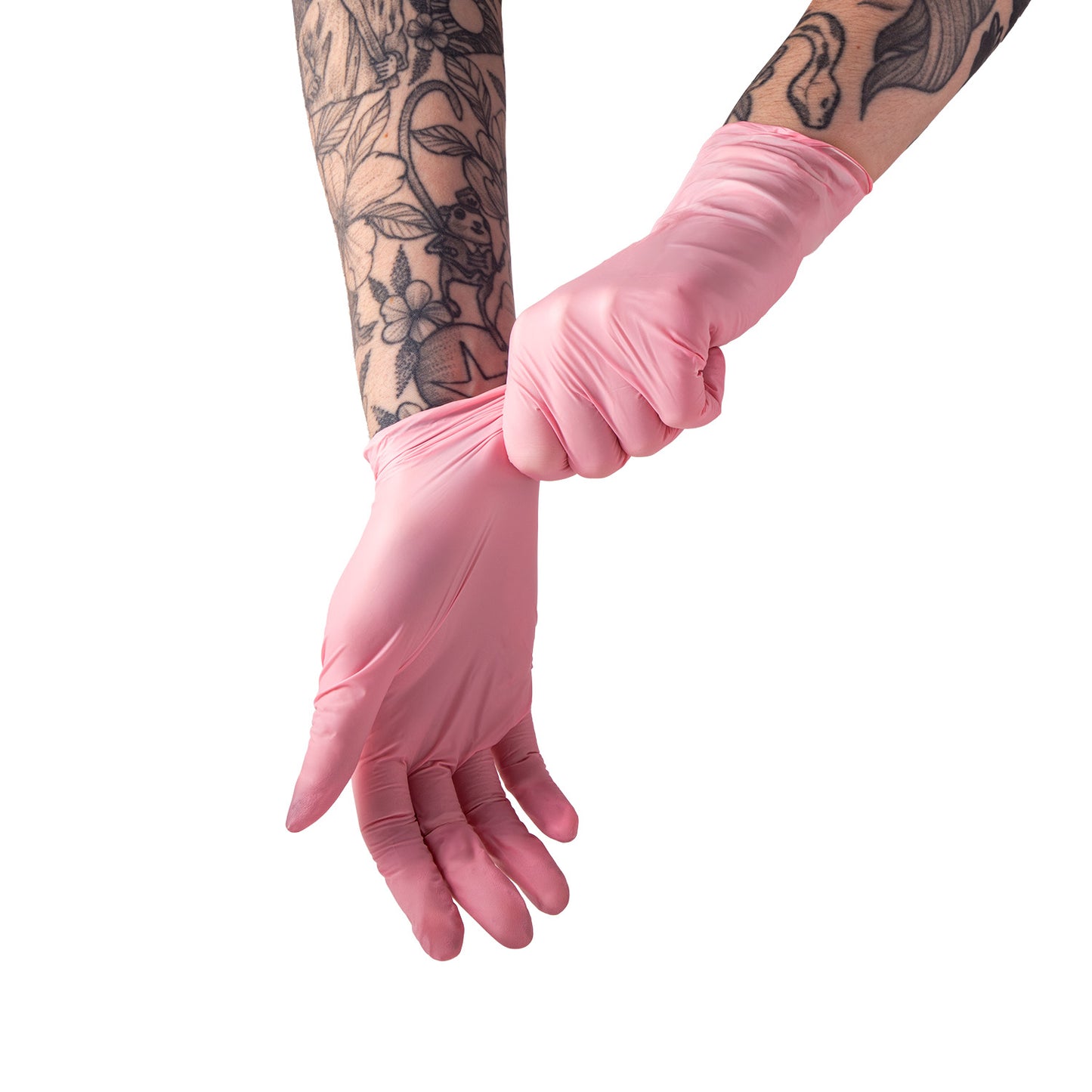 Schachtel mit 100 Saferly Pink Nitrilhandschuhen – Karton mit 10 Schachteln