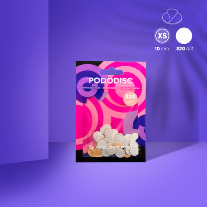 Disposable white files for pedicure disc PODODISC XS EXPERT 320 grit (50 pcs) - STALEKS