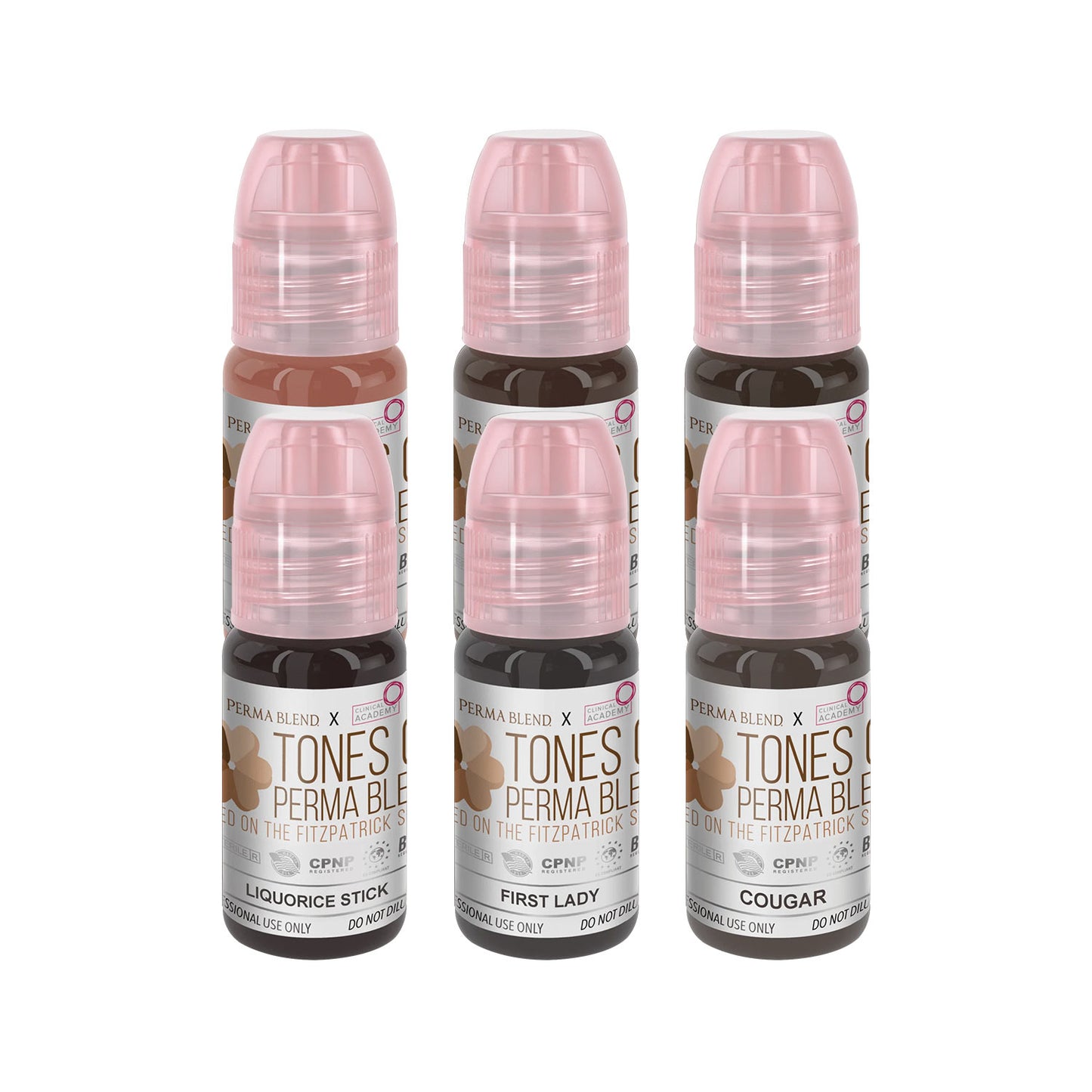 Perma Blend X Clinical Academy – Tones of Perma Blend Fitzpatrick 5–6 (Set 3) – 6 x 15 ml