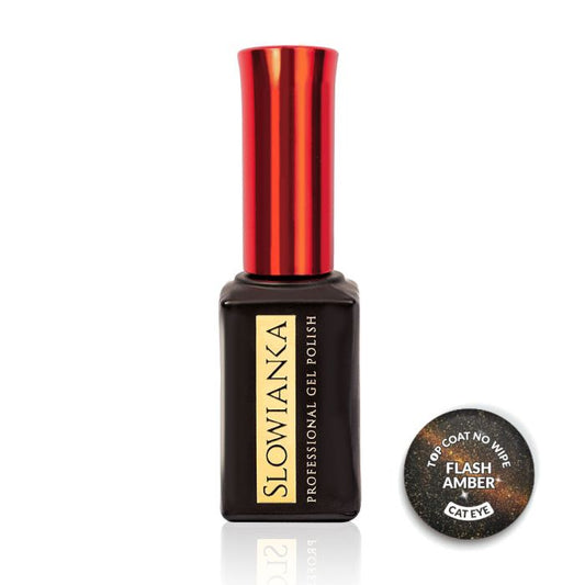 Vrchní lak SLOWIANKA No Wipe Flash Cat Eye Amber 10g