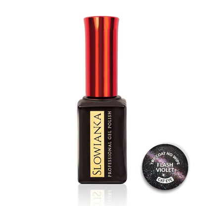 SLOWIANKA Vrchní lak No Wipe Flash Cat Eye Violet 10g