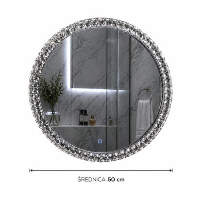 Dekorativní LED zrcadlo GLAMOUR 50 cm