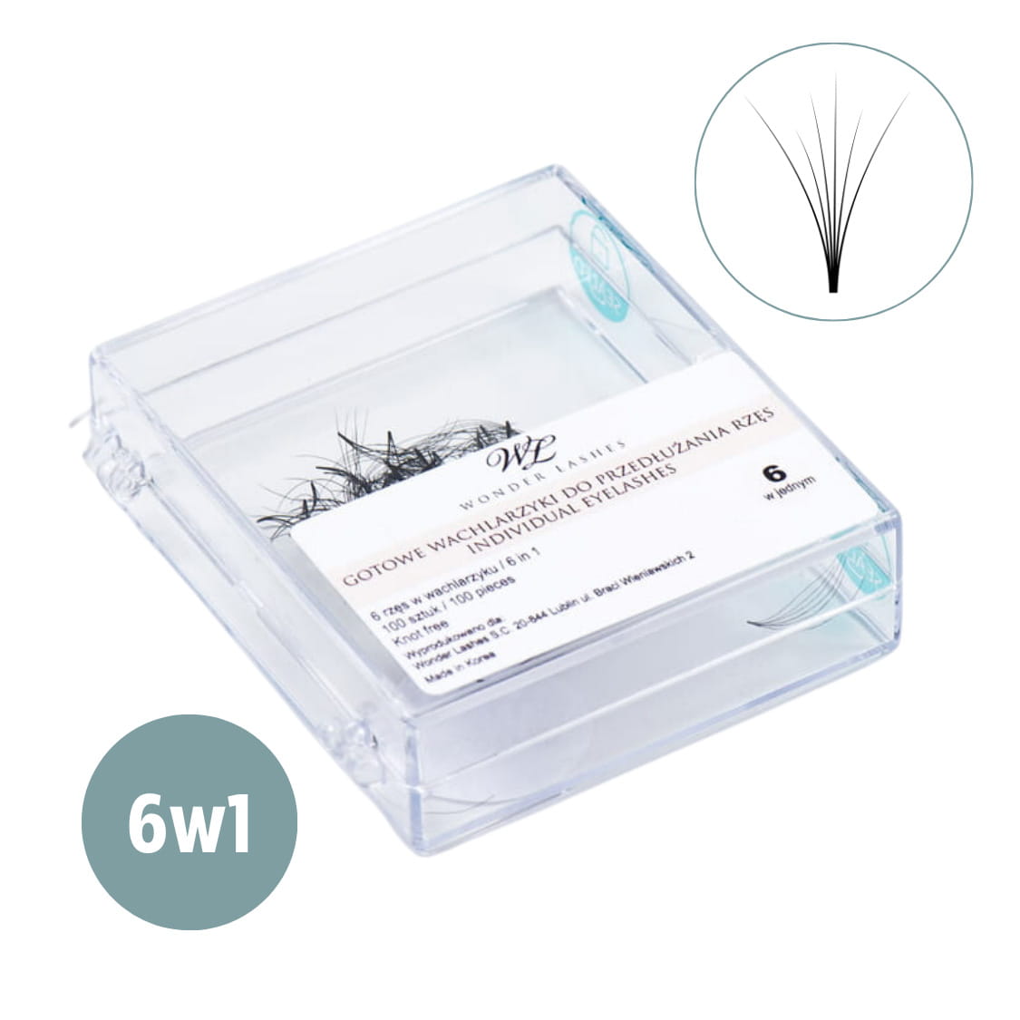 Individual lashes, knot free 6in1