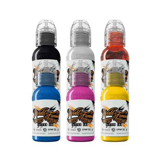 Komplettes Set von 6 World Famous Ink Luiz Lopes' CMYK Set 30 ml (1oz)